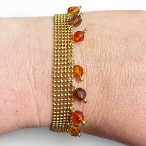 Swarovski Autumn Hued Faceted Crystal Fringe Bracelet